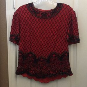 FINAL MARKDOWN Papell boutique beaded evening top medium
